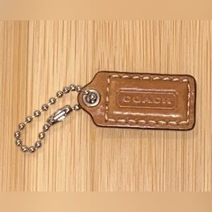 COACH Brown Hang Tag w/ Silver Chain